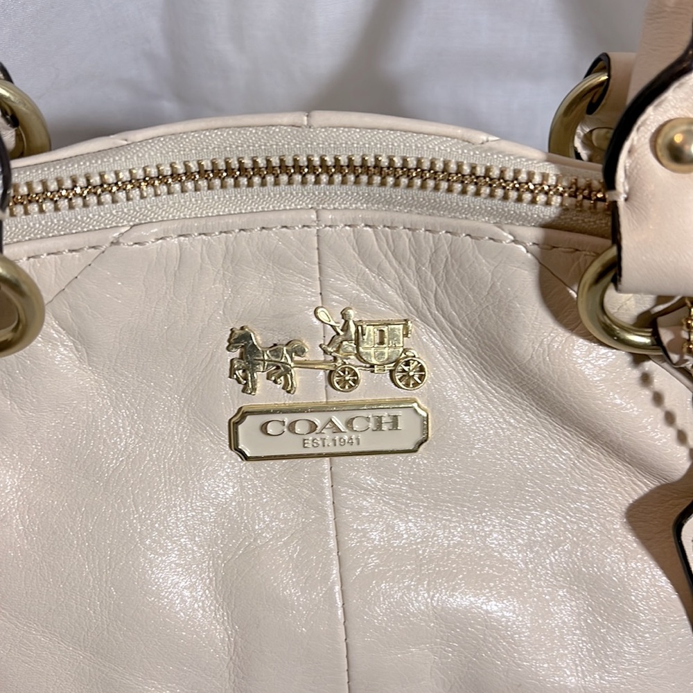 Coach Cream Satchel Bag - Picture 6 of 10